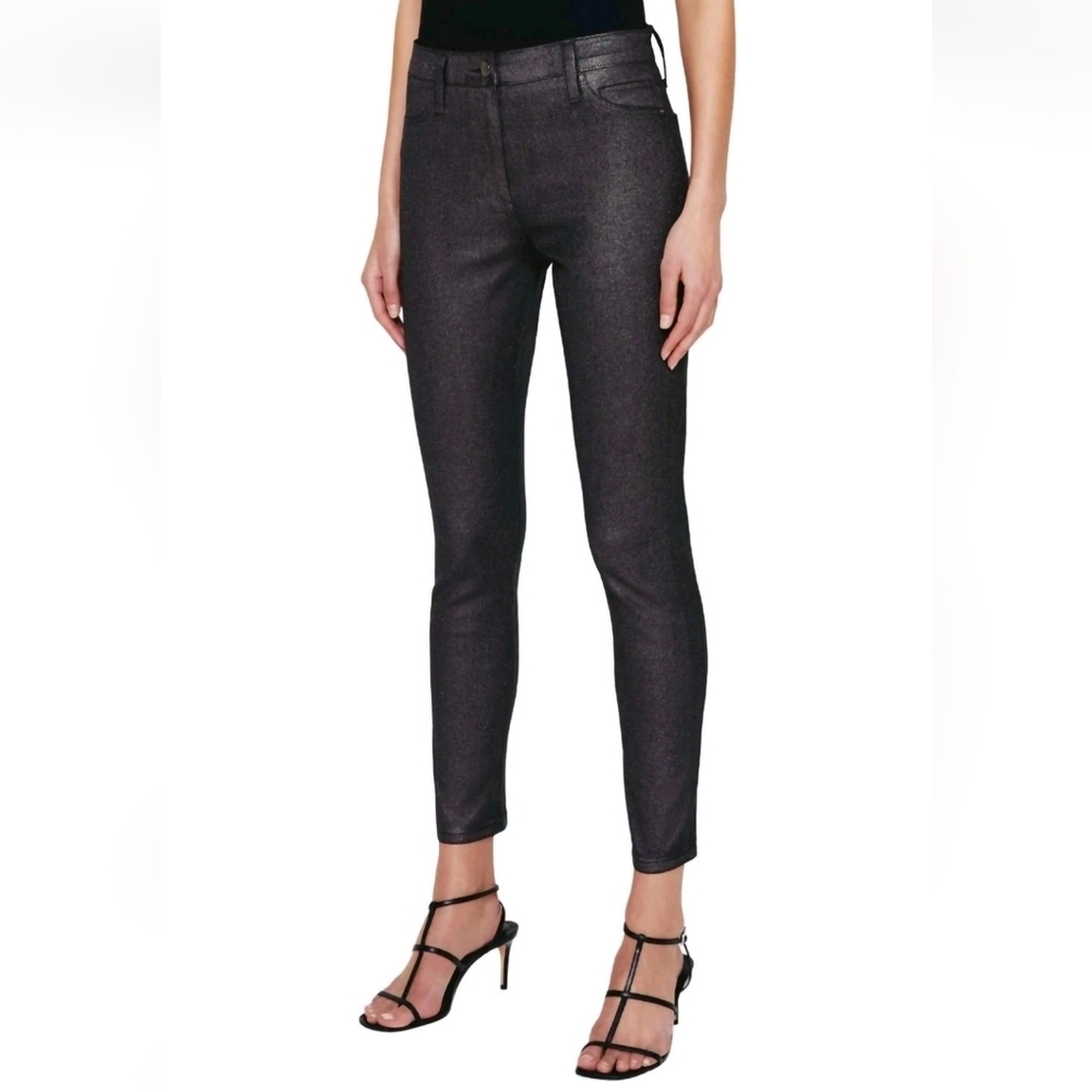 AG Adriano Goldschmied Women Jeans Size 26 Metallic Coated High Rise Skinny New